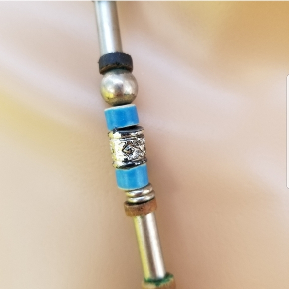 VINTAGE NATIVE AMERICAN CROSS & ARROWHEAD PENDANT BEADED NECKLACE - Picture 7 of 8